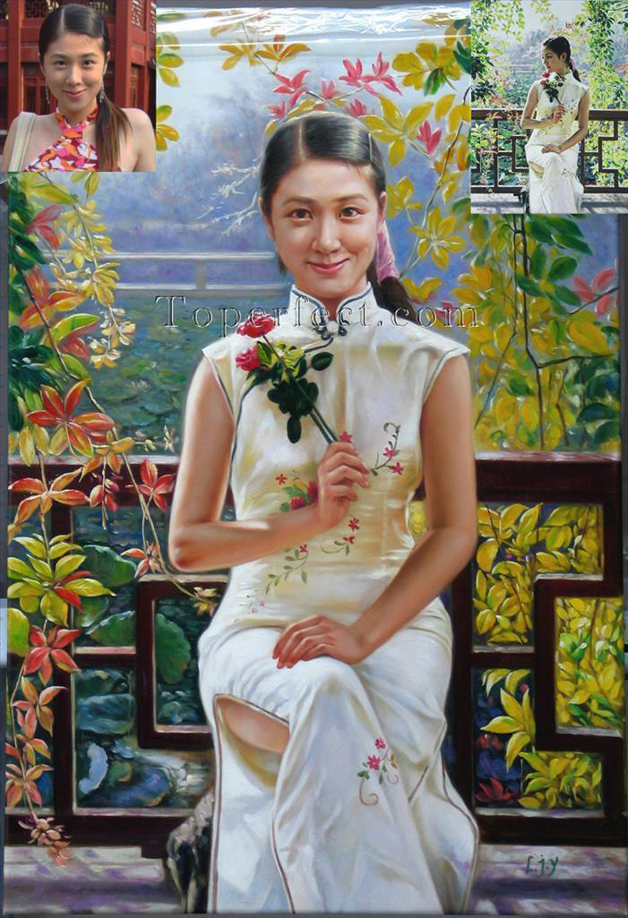 imd018 beautiful girl portrait Oil Paintings